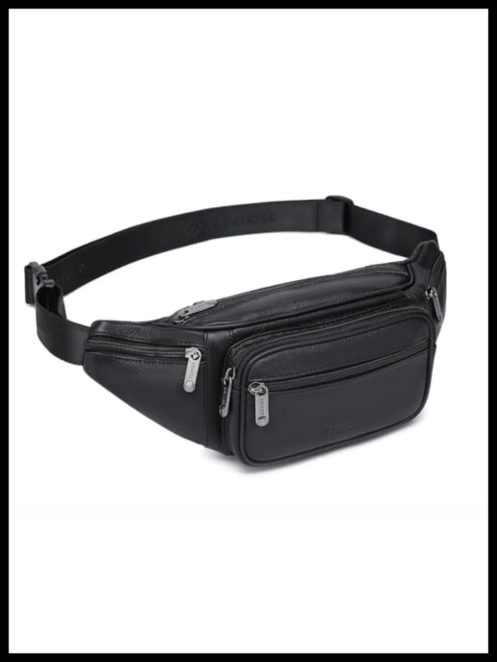Genuine Leather Fanny Pack Waist Bag Adjustable Belt Multiple Pockets